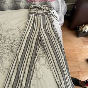 Grey and white Romper